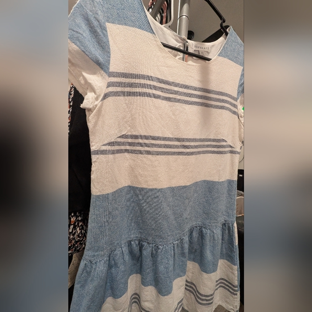 DownEast Blue and White Striped Midi Dress - Picture 2 of 4